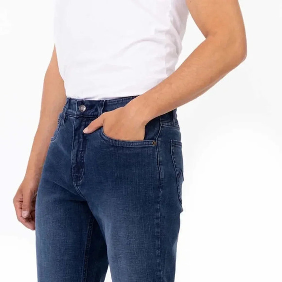 Urban Star Men’s Stretch Relaxed fit straight leg dark blue #29 - Picture 4 of 12
